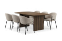 Bark Richeto Spisebord 180 cm med 6 Filip Spisestoler   Røkt eik / Taupe Bouclé