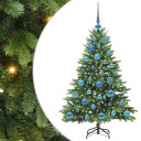  Kunstig juletre med 150 LED med stativ grønn 120 cm PE og PVC