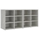 vidaXL Skoskap betonggrå 2 stk 52,5x30x50 cm