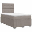 vidaXL Kontinentalseng med madrass Gråbrun 120 x 190 cm Stoff