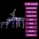 vidaXL Julelysdekorasjon reinsdyr 3 deler 229 LEDs