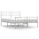  Sengeramme i metall med hode  og fotgavl hvit 150x200 cm