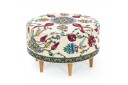 Cerasolo Sittepuff Rund   Fløyel/Beige/Rød/Natur