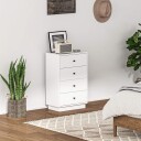 Kommode skjenk med 4 skuffer skap av tremateriale oppbevaringsskap i moderne stil skuffeskap kommode skap til stue sovero