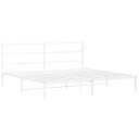 vidaXL Sengeramme i metall med sengegavl hvit 200x200 cm 8721012303188