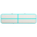 vidaXL Oppblåsbar gymnastikkmatte med pumpe 700x100x15 cm PVC grønn