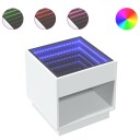  Salongbord med Infinity LED hvit 50x50x50 cm 847651