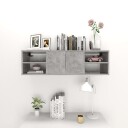 vidaXL Vegghylle betonggr? 102x30x29 cm sponplate