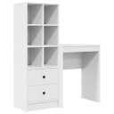 vidaXL Skrivebord med skuff med hylle med lagring 2 pcs Hvit