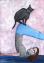 Yoga with my Cat Plakat Plakat / 50x70cm