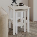 Ginallie Sidebord sett 45x60 cm - Hvit og travertin
