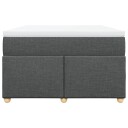  Seng med madrass boksfjær mørkegrå 120x200 cm stoff 8721102702495