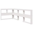  Bokhylle sengegavl L-formet hvit 90 cm heltre furu 8721158637499