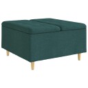 vidaXL Oppbevaringsottoman med pute Mørkegrønn 80 x 80 x 45 cm stoff