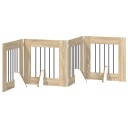Vidaxl Foldbar Hundegitter Med Stativer 4 Stk. Sonoma Eik 241 cm