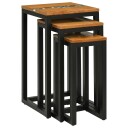  Nesting Bord 3 pcs Brun Massivt Teaktre