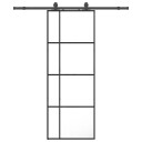 vidaXL Skyvedør med monteringssett svart 76x205 cm ESG-glass