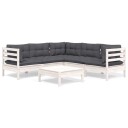  Hagesofagruppe med puter 6 deler hvit heltre furu 3096678