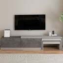 Zalven TV-benk 180x36x30 cm - Gordion-marmor og grå