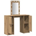  Sminkebord med LED lamper Kunstnerisk Eik 102x33x135 cm