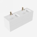 Pulcher Mood 140D Soho   Baderomsmøbel 140x46 cm matt hvit med SolidTec® vask