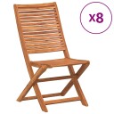  Sammenleggbare hagestoler 8 stk 51x66x95 cm heltre akasie 3214473