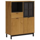 vidaXL Highboard med glassdør FLAM 92x40x122,5 cm heltre furu