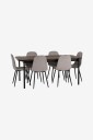 Ellos Home   Spisegruppe Gilda med bord 180x90 cm + 6 stoler   Brun