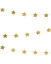 Gullfarget Banner med Stjerner 360 cm