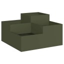  Hageplanting 100x100x48 cm Olivengrønn Stål