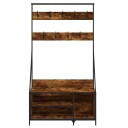  Klesstativ med skooppbevaring røkt eik 100x41x184 cm 8721012196513