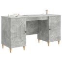vidaXL Skrivebord med dør Betonggrå 142,5 x 50 x 75 cm Konstruert tre