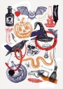 Halloween Collage Art Poster Plakat / 40x50cm