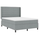  Box Spring Seng med Madrass Lys Grå 140x200 cm Stoff