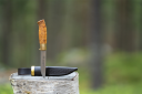 Brusletto Røy allroundkniv 24,5 cm i flammebjørk med stålblad