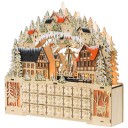 Adventskalender for fylling av 24 skufferom Julekalender med LED-lys Adventskalenderboks Julepynt DIY MDF naturtre 45 x 9 x 42,5