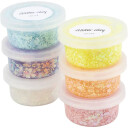 Creativ Company Glitter Clay 6 x 20 ml Pastellfarger