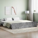 vidaXL Sengeramme med hode- og fotgavl betonggrå 180x200 cm 8721012157279