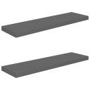 vidaXL Flytende vegghyller 2 stk h?yglans gr? 90x23,5x3,8 cm MDF