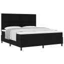  Box Spring Seng med Madrass Svart Super King Stoff