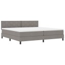  Boxspring seng med madrass & LED Taupe 200x200 cm Stoff