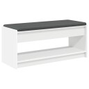 vidaXL Gangbenk Hvit 103 x 38 x 45 cm Konstruert treverk og stoff