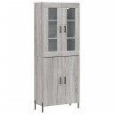 vidaXL Highboard grå sonoma 69,5x34x180 cm konstruert tre 8720845476458