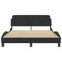  Sengeramme med hodegavl svart 135x190 cm fløyel 8721012268685