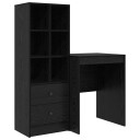  Skrivebord med lagring 2 pcs Svart eik 60 x 50 x 76 cm