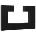  TV benksett 7 pcs Svart eik 180 x 30 x 120 cm Konstruert tre
