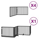 Vidaxl Hundeport Sammenleggbar 12 Paneler Svart 960 cm Poppeltre