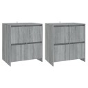 vidaXL Skjenker 2 stk grå sonoma eik 70x41x75 cm sponplate