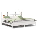  Seng med bokhylle uten madrass hvit 180x200 cm heltre furu 8721158616494