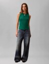 Calvin Klein Jeans Sl Woven Label 2X2 Baby Rib Cuto   Green   L